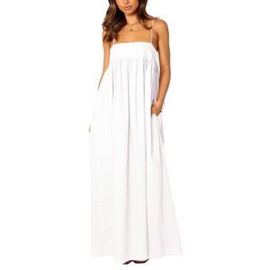Backless Tied Spaghetti Straps Loose Cutout Maxi Dress, LARGE, 5K-143D024